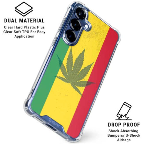 Marijuana Rasta Flag Galaxy S25 Clear Case